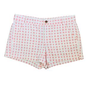 Gap Khakis Sunkissed Shorts Pink Off White Square Print Size 6
